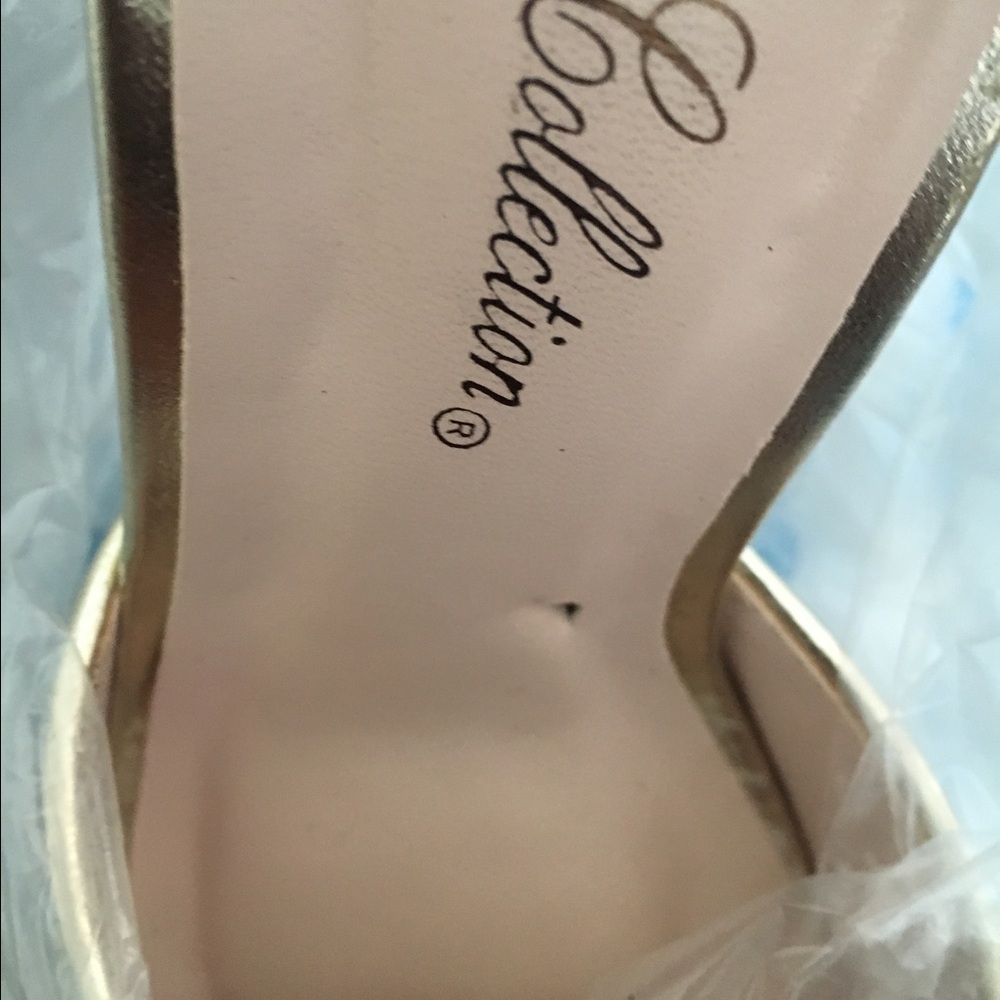 Champagne Glitter Peep-Toe Stiletto Heels - Picture 3 of 8